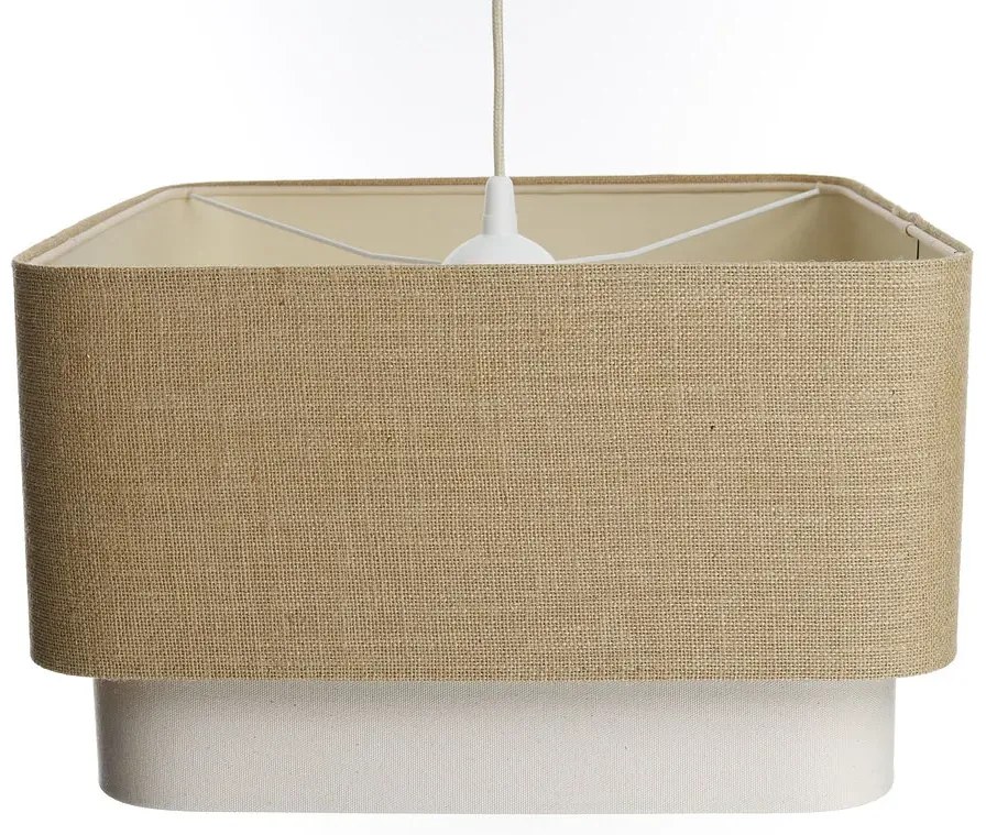 Lampa wisząca KWADRO DUO 001 51x47cm jutowa/kremowa BPS KONCEPT