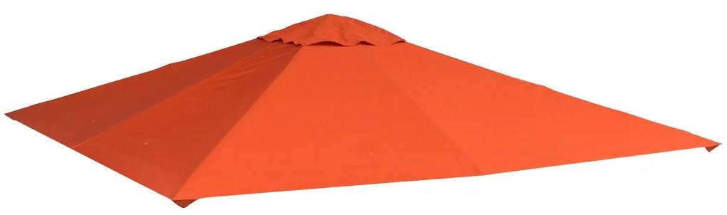 Outsunny Dach Pawilonu Zapasowe Pokrycie Ochrona Przed Słońcem Poliester Pomarańczowy 3x3m | Aosom PL