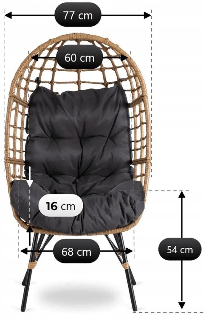 Nowoczesny rattanowy fotel ogrodowy Z2-T46