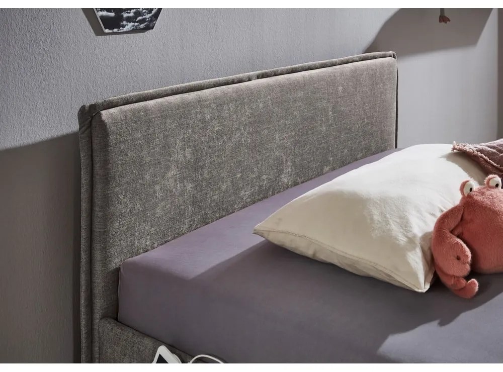Szare łóżko dziecięce ze schowkiem 90x200 cm Fun – Meise Möbel