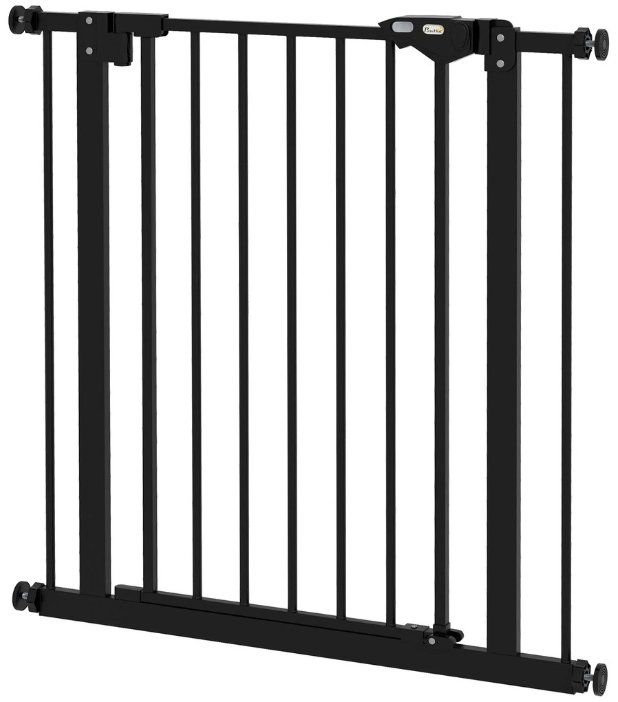 PawHut Barierka Ochronna dla Psów, Absperrgitter, Barierka dla Zwierząt, Metal, Plastik, 74-80 cm, Czarny