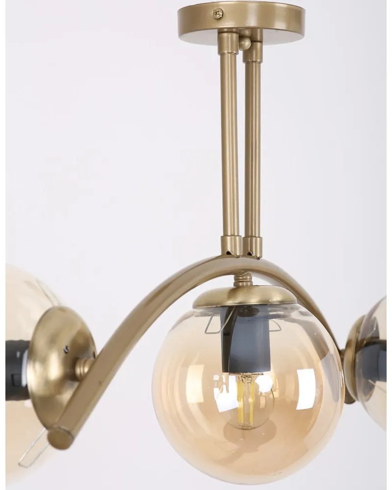 Lampa sufitowa w kolorze złota ze szklanym kloszem ø 15 cm Distressed – Squid Lighting
