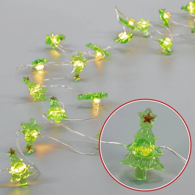 Dekoracja świąteczna świetlna, 20 diod LED, ciepła biel, 3 s