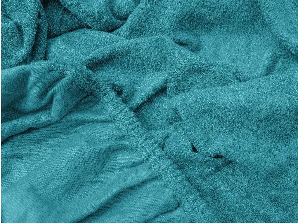 PrzytulneMieszkanie.pl Frotte prześcieradło EXCLUSIVE turkusowe 90 x 200 cm