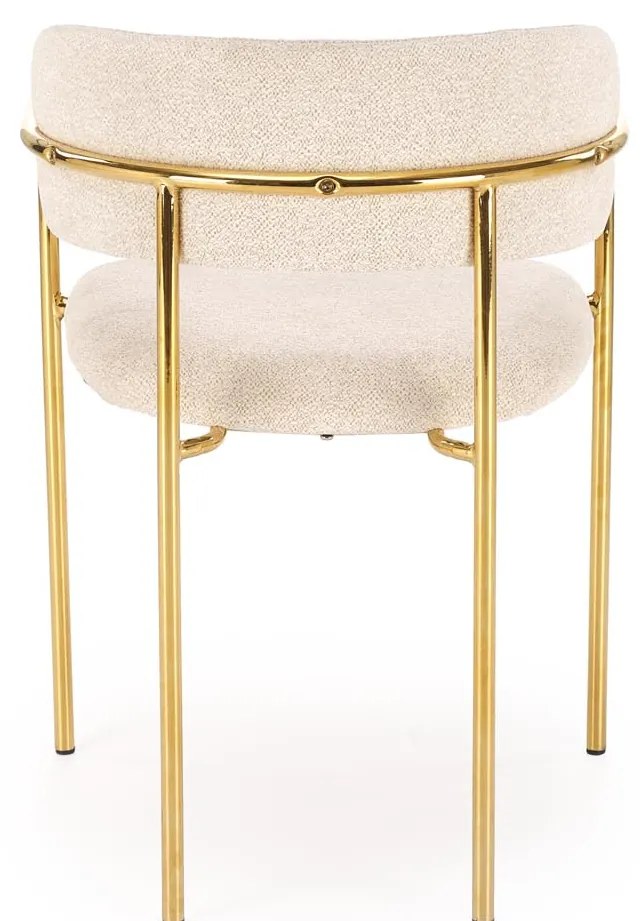 Krzesło Do Jadalni Salonu Kremowy, K537 Tkanina RAVEN, chrom, glamour