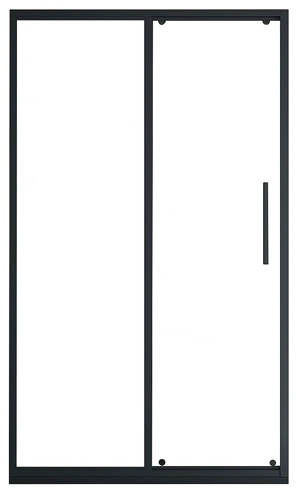 Drzwi prysznicowe przesuwne w czarnym macie w stylu industrialnym – 140 × 195 cm – TORONI