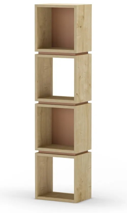 Ceglasty regał w dekorze dębu 32x133 cm Lofty – Marckeric