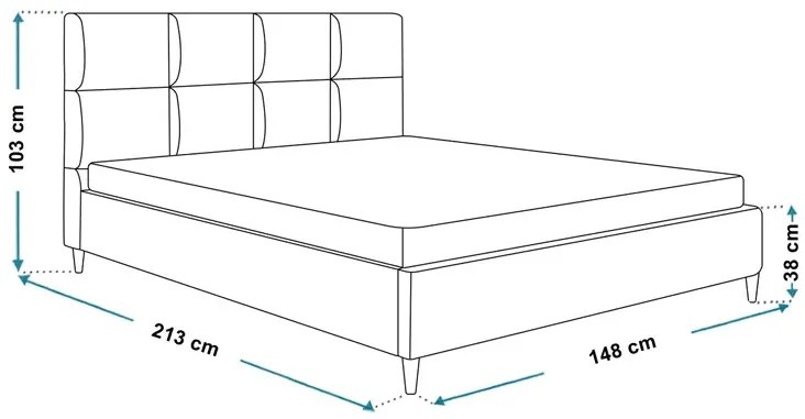 Podwójne łóżko z zagłówkiem 140x200 Bennet - 36 kolorów