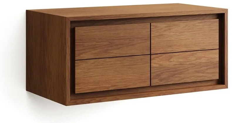 Niska wisząca szafka pod umywalkę z litego drewna tekowego 90x40 cm Kenta – Kave Home
