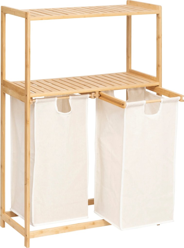 Regał bambusowy z koszem na pranie TIDY BOX, 72 x 33 x 109 cm