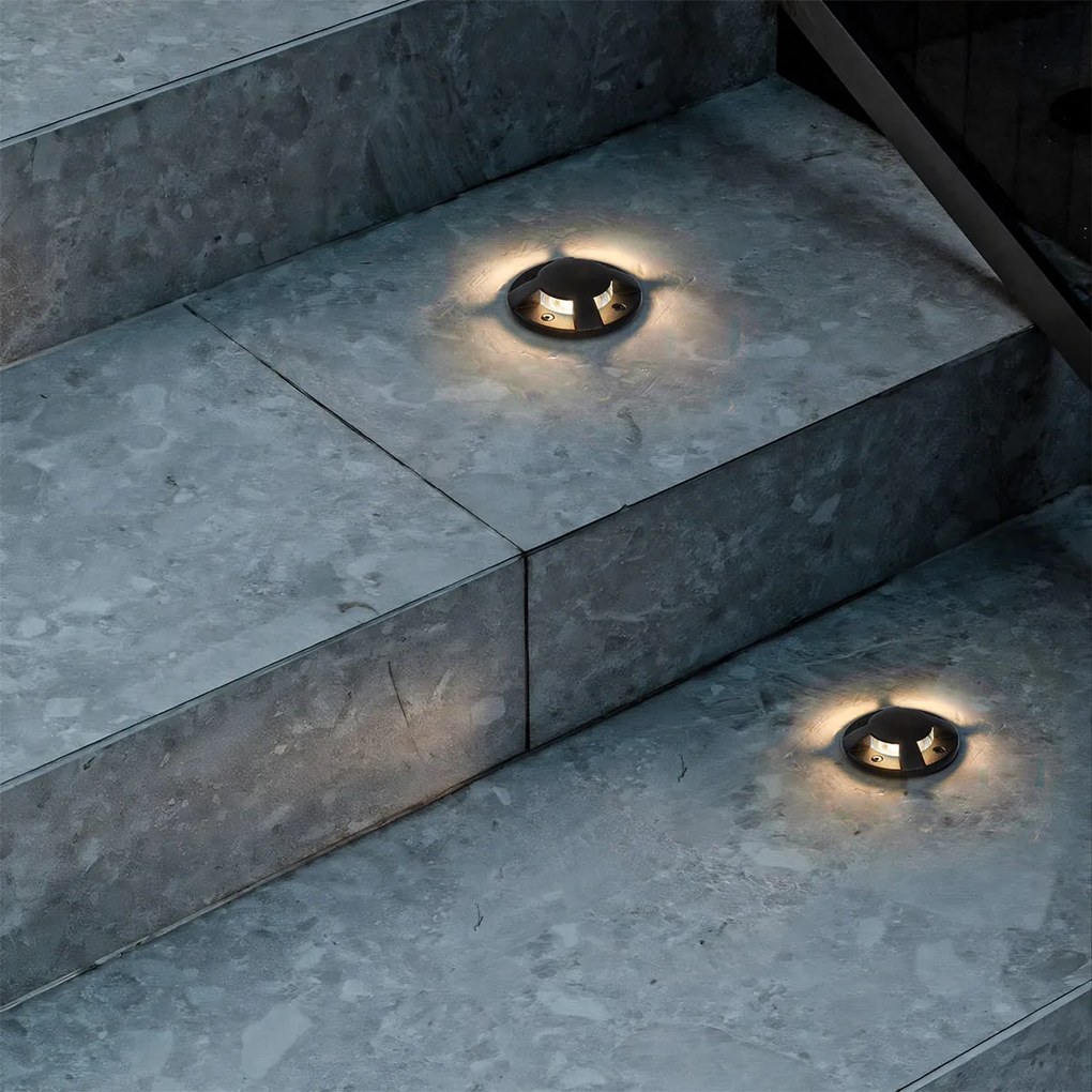 Nowoczesny reflektor gruntowy czarny GU10 50mm z efektem 4-kierunkowego światła IP65 - Cellar