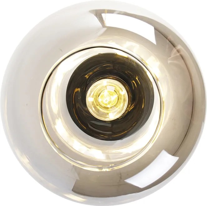 Inteligentna lampa sufitowa czarna ze złotem i przydymionym szkłem włącznie z Wifi A60 - Zuzanna