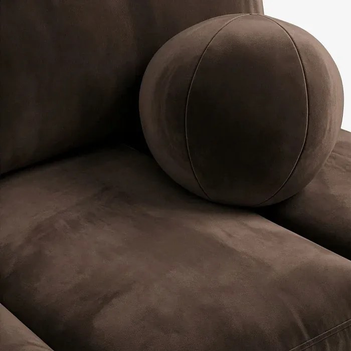 Sofa z Funkcją Spania SARIA Brązowa Welurowa Nowoczesna