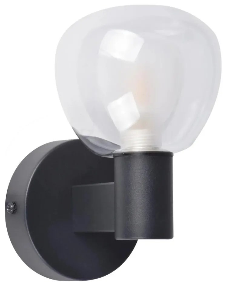 Kinkiet łazienkowy POLA 1xG9/5W/230V IP44 czarny/przezroczysty