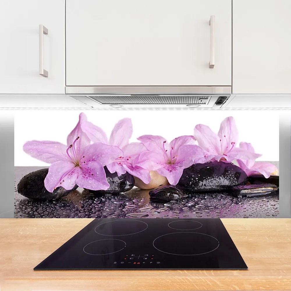 Panel Szklany Perlista Rosa na Lilii Wodnej