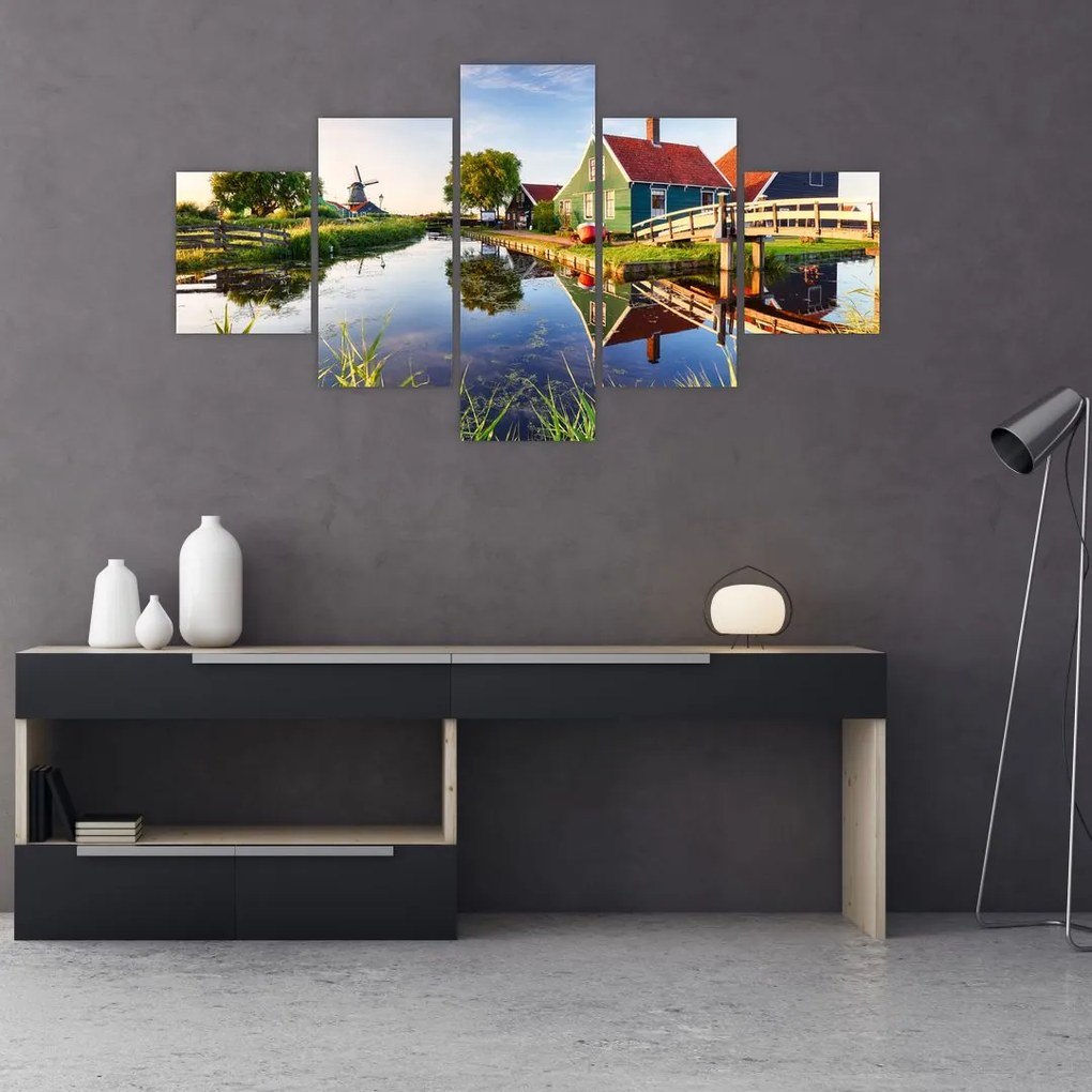 Obraz holenderskich młynów (125x70 cm)