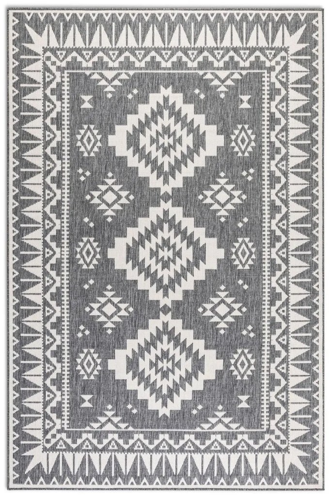 Dywan dwustronny zewnętrzny Gemini szaro-kremowy 160 cm x 230 cm