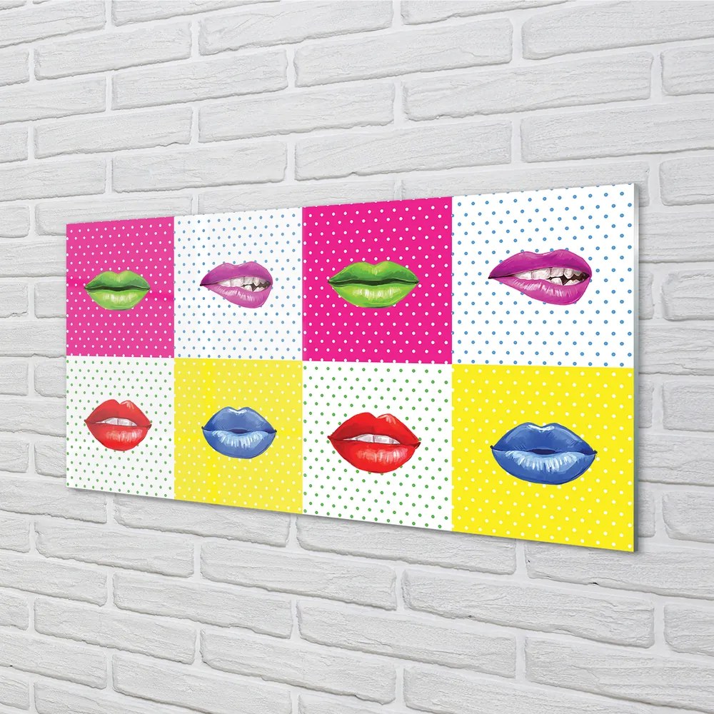 Panel szklany do Kuchni Kolorowe Usta