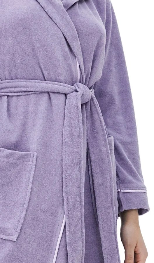 Damski krótki szlafrok LUISA XL Fioletowy / Lila
