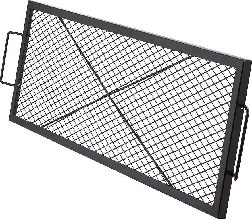 Prostokątna Krata do Gotowania SucceBuy o 112CM, Ruszt do Kominka X-Marks, Wytrzymała Stal