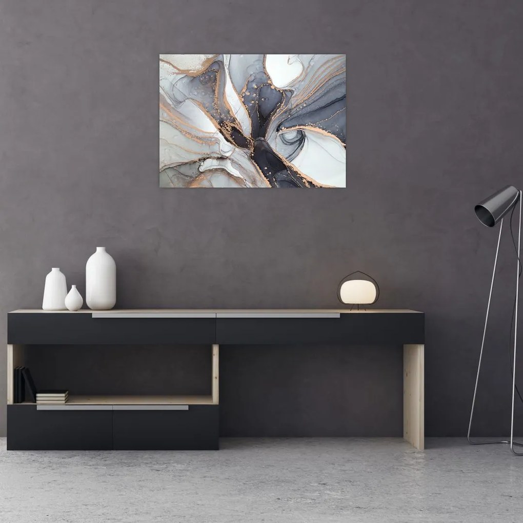 Obraz na szkle - Szary marmur (70x50 cm)