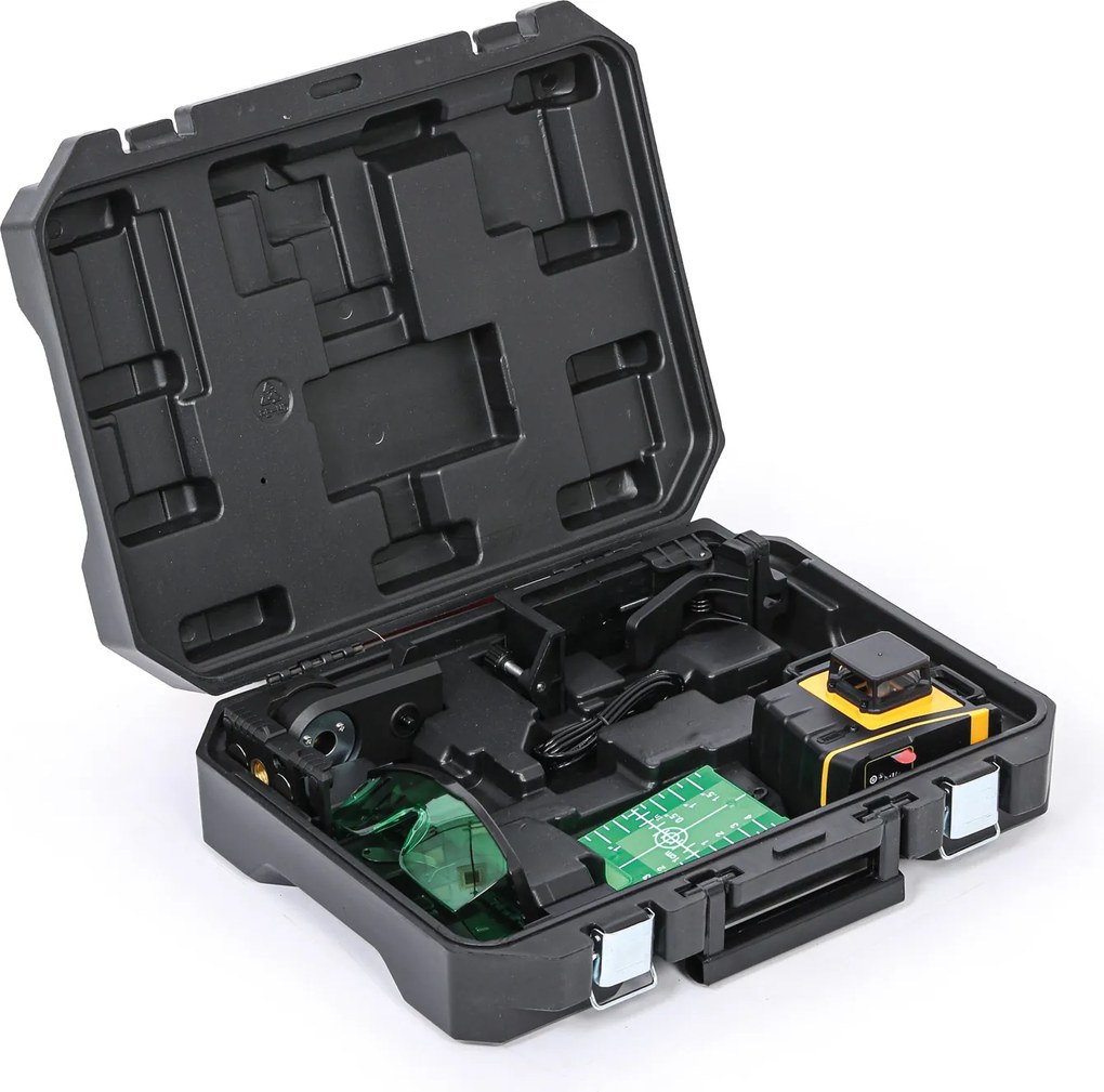 Laser 3D z zieloną wiązką 3 x 360°, samopoziomujący