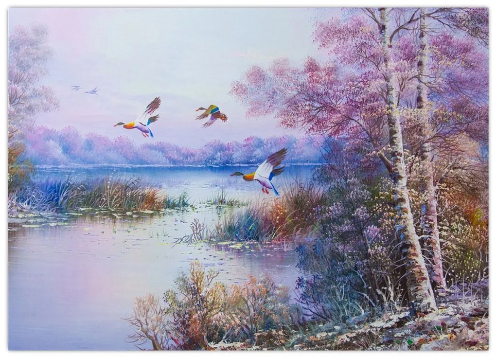 Obraz - Idzie jesień, obraz olejny (70x50 cm)