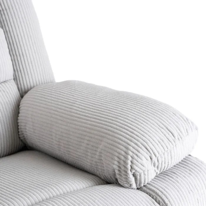 Fotel Rozkładany z Podnóżkiem ARTURO Szary Nowoczesny