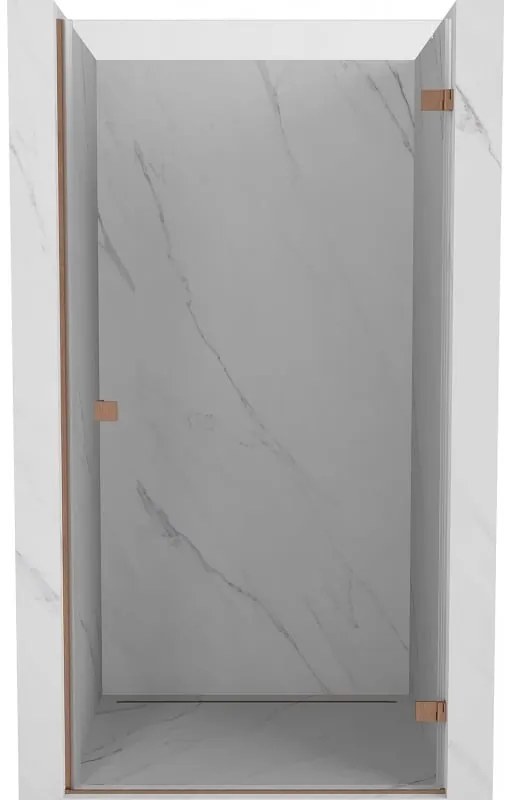 Mexen Lunar-B drzwi prysznicowe uchylne prawe 60 cm, transparent, miedź szczotkowana - 832-060-000-65-00-P