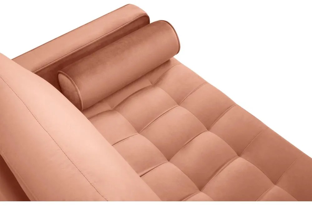 Różowa aksamitna sofa Milo Casa Santo, 174 cm