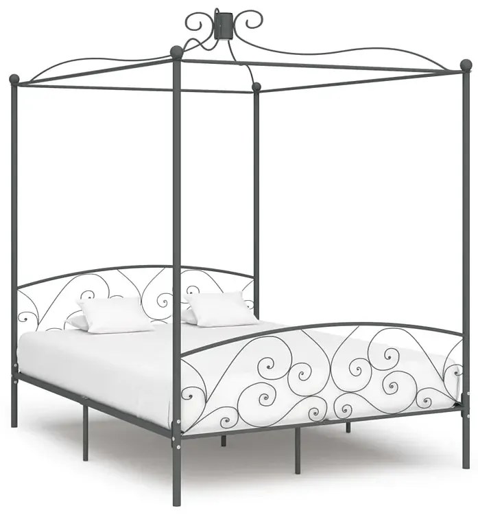 Szare metalowe łóżko rustykalne 120x200 cm - Ifrexi