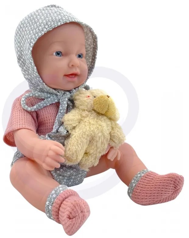 Woopie royal lalka bobas 36 cm w ubranku z misiem akcesoria do karmienia