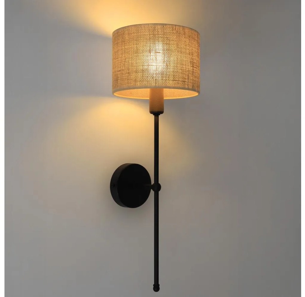 Kinkiet MADELA 1xE14/40W/230V juta/czarny