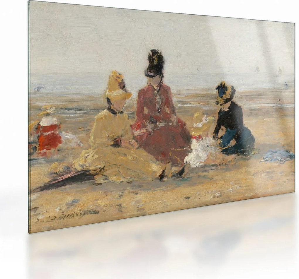 Obraz na szkle - Eugène Boudin, On the Beach, Trouville, reprodukcje (70x50 cm)