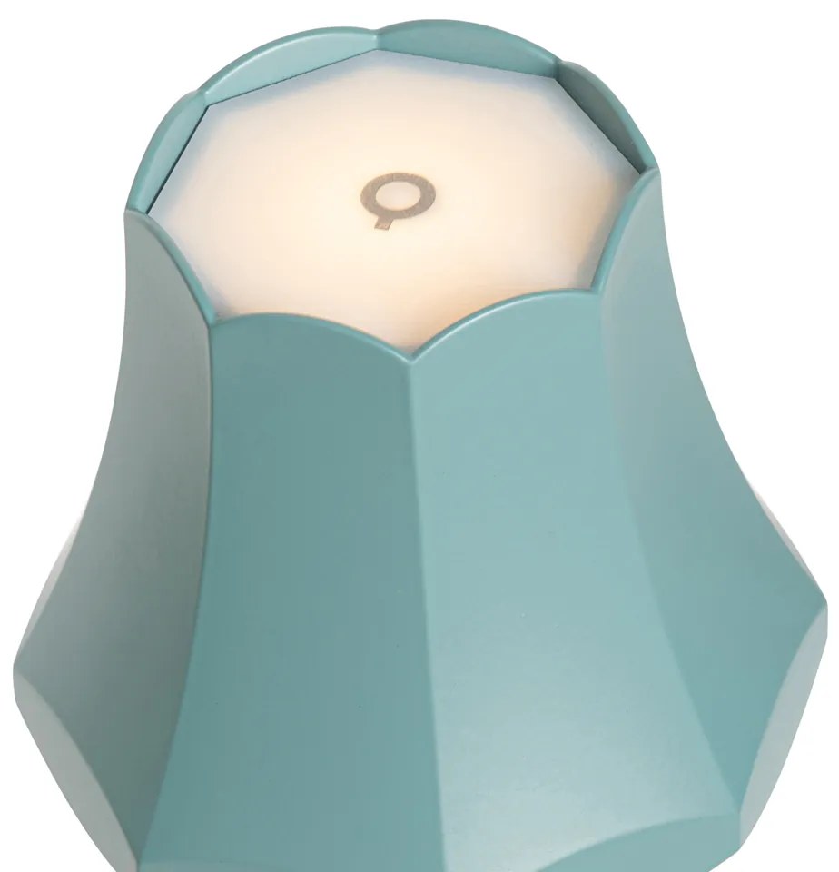Zewnetrzna Retrow lampka stołowa niebieska mineralna ładowalne IP44 - Granny Retro Oswietlenie zewnetrzne