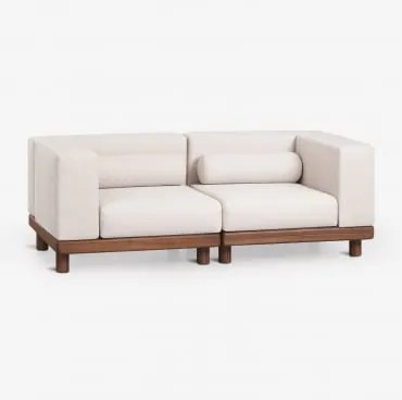Sofa Modułowy Ogrodowy 2-częściowy Z 2 Narożnymi Modułami Z Akacji Edrien Akacja Brąz - Sklum