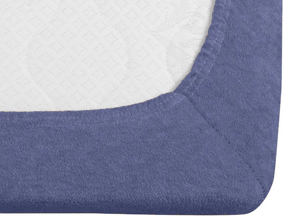 PrzytulneMieszkanie.pl Prześcieradło frotte granatowe 140 x 200 cm