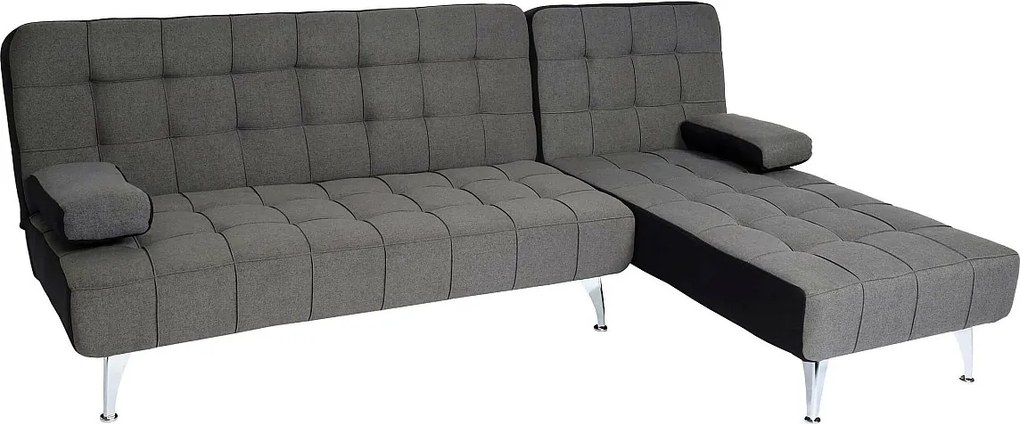 Sofa rozkładana MCW-K22,  tkanina/tekstylia ciemnoszary, czarny