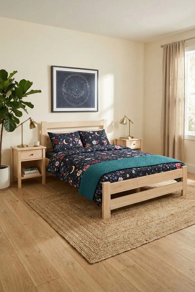 Drewniane łóżko z sosny skandynawskiej 120x200 F3-D06