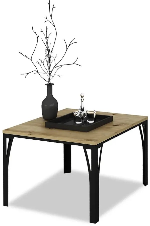 Industrialny stolik kawowy czarny + dąb artisan - Dimea 4X