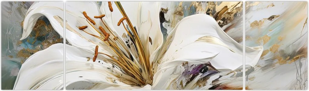 Obraz - Abstrakcja z lilią (170x50 cm)