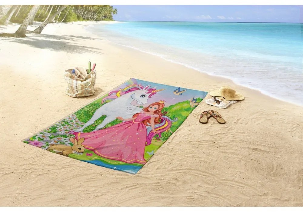 Aksamitny ręcznik plażowy dla dzieci 75x150 cm Fairytale – Good Morning