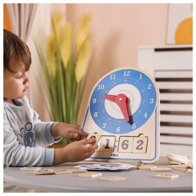 Viga drewniany zegar nauka zegara czasu montessori