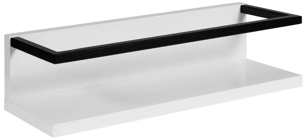 Półka łazienkowa z relingiem LOV 40 cm biały połysk KROFAM