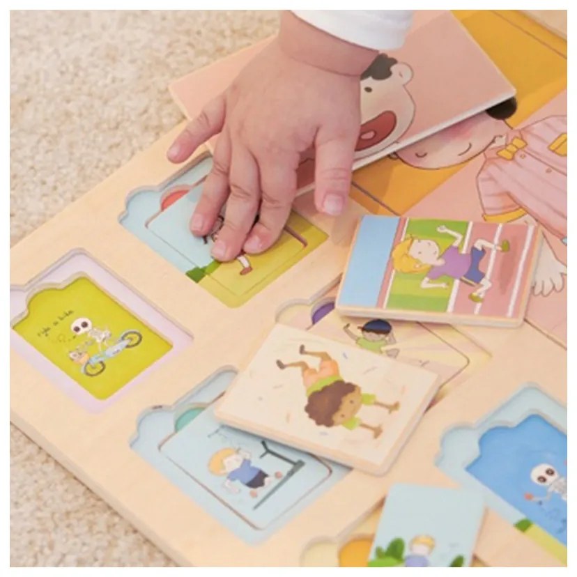 Classic world tablica edukacyjna ciało ludzkie układanka klocki puzzle dla dzieci dopasuj montessori 19 el.