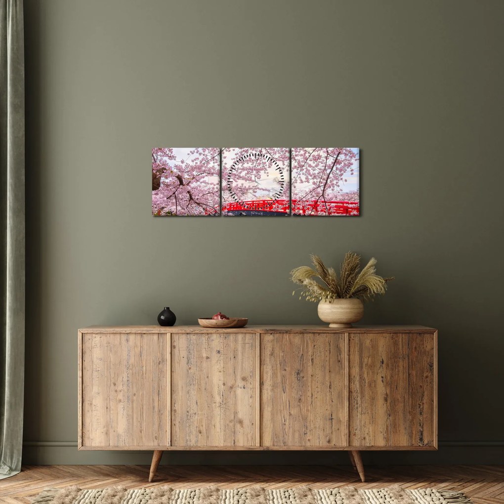 Obraz - Hirosaki, Japonia (z zegarem) (90x30 cm)