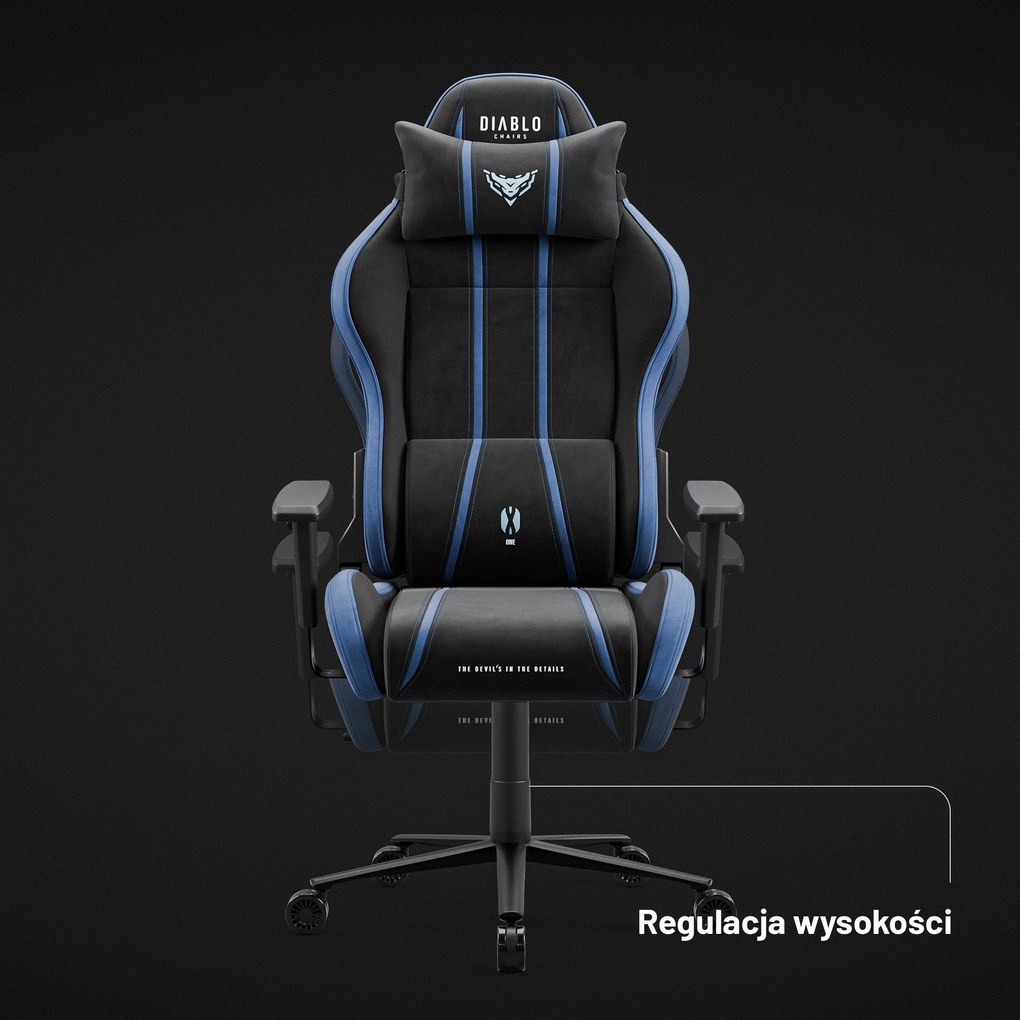Fotel gamingowy materiałowy Diablo X-One 2.0 Normal Size, Night Blue