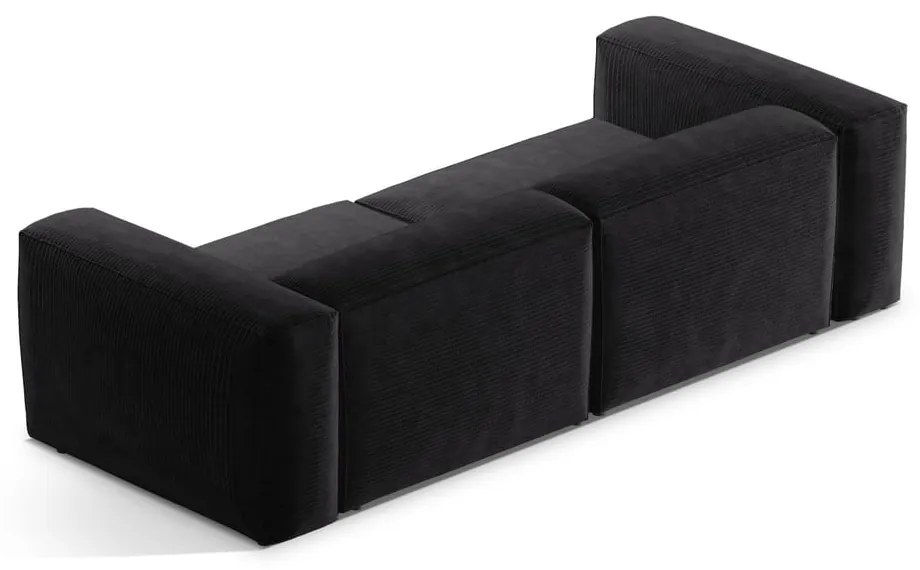 Ciemnoszara sztruksowa sofa 264 cm Bergamo – Cosmopolitan Design