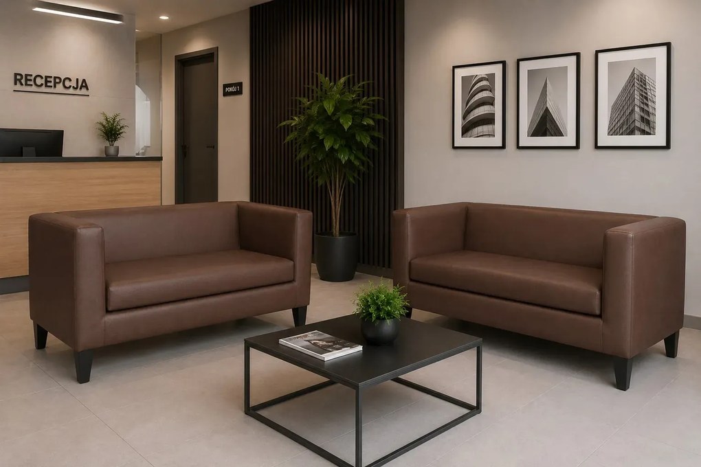 Sofa Monaco : Kolor nogi - Venge, Kolor tkaniny - EKO-SKÓRA - 3D, Typ tkaniny - Eko-skóra , Wysokość nogi - 20 cm