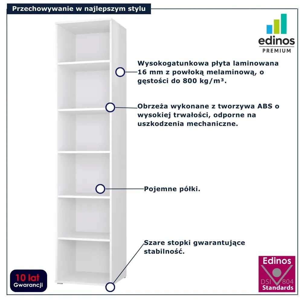 Biały skandynawski regał młodzieżowy 70 cm T9-D20